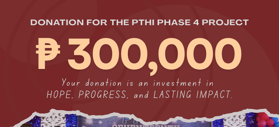 ₱𝟑𝟎𝟎,𝟎𝟎𝟎.𝟎𝟎 was donated by The 𝐏𝐓𝐇𝐈 𝐀𝐥𝐮𝐦𝐧𝐢 𝐀𝐬𝐬𝐨𝐜𝐢𝐚𝐭𝐢𝐨𝐧 in support of the PTHI Phase 4 Project.